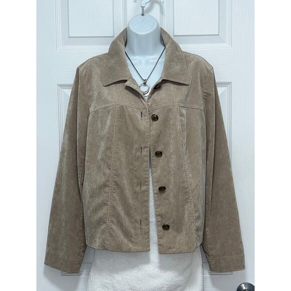 R.Q.T. Size L Light Beige Blazer with Front Buttons - Picture 1 of 11